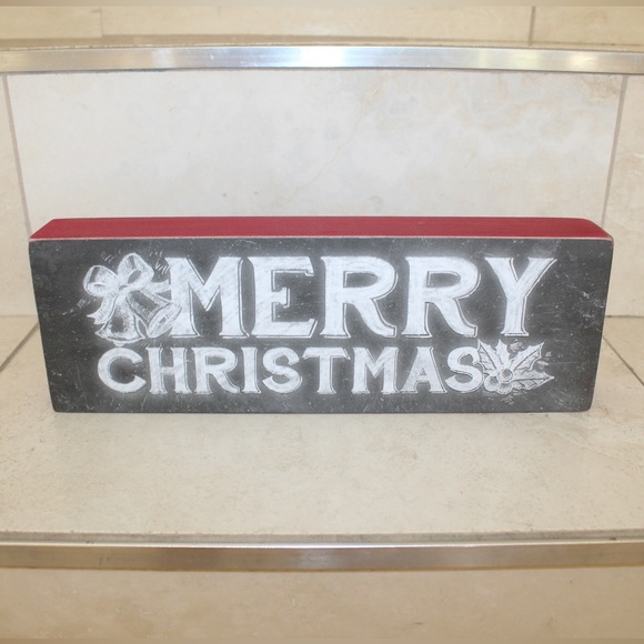 “Merry Christmas” wood block sign - Picture 1 of 4